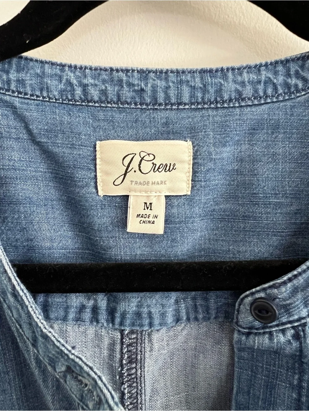 J.Crew Blue Denim Sleeveless Shirt Dress with Tie Waist | Size M